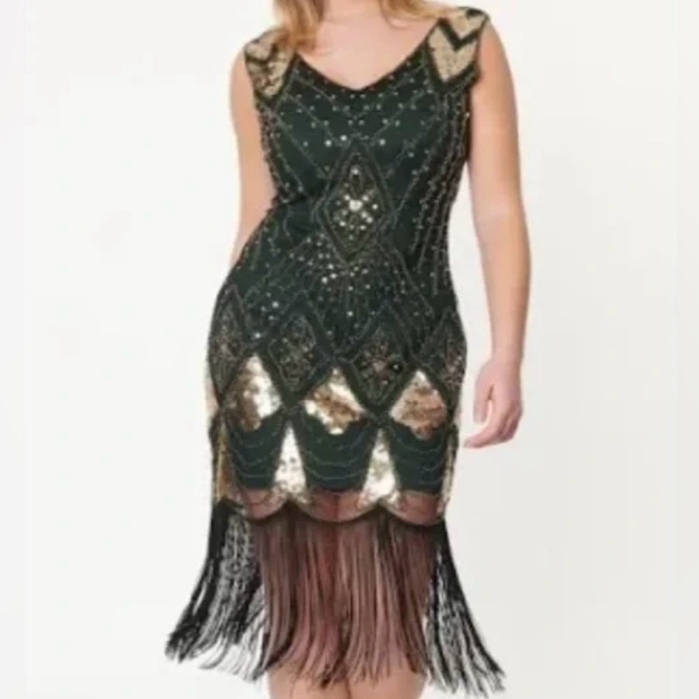 Unique Vintage 1920s Inspired Flapper Dress